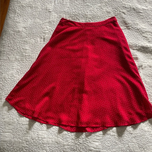 Forever 21 Button-Up Skirt, Red and White Polka Dots, Size S - Picture 2 of 5
